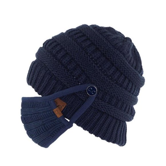 CC Unisex Thick Soft Knit Beanie + Knit Facemask - Picture 10 of 13